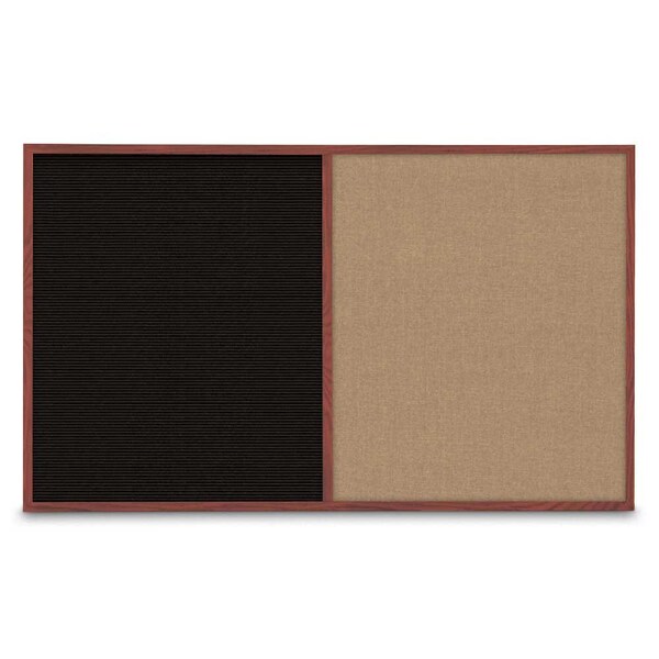Enclosed Corkboard, 1 Door, 18"x24", 4" Fra, UV3400-BRONZE-RUBBER